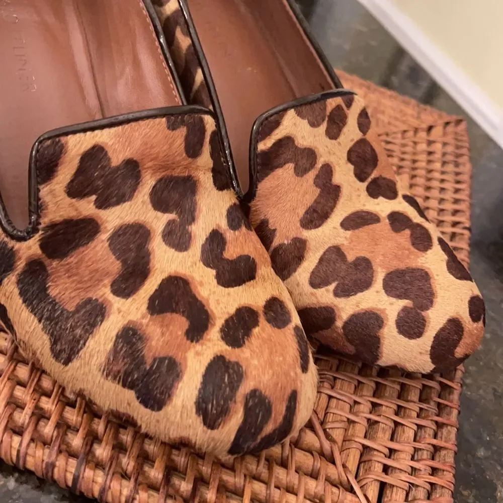 *DONALD J PLINER* Sz 6 Leopard Print CalfHair Wedge